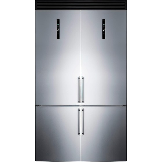 Summit Appliance FFBF181ES2KIT48 48" Wide Bottom Freezer Refrigerator Set; 23.4 cu.ft; Grill Included; Adjustable Glass Shelves; No-frost Operation; Child Lockation; Child Lock