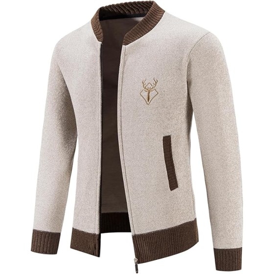 Mylldey Mens Casual Full Zip Cardigan Sweaters Cable Knit Jacket Sweater Men,