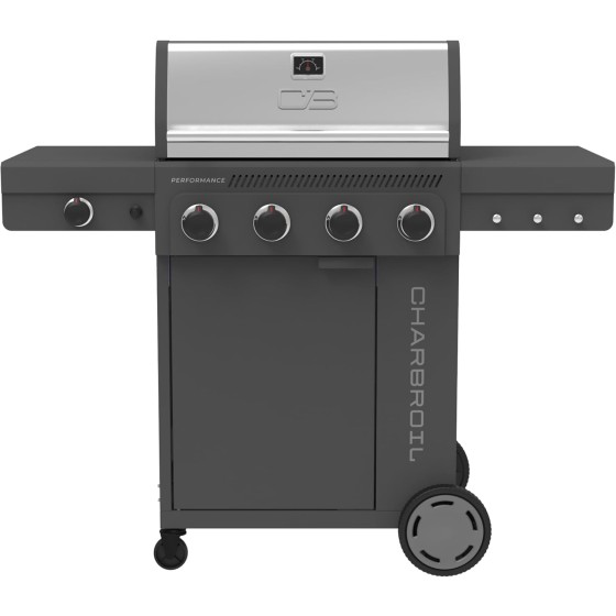 Charbroil Performance Series 4-Burner Gas Grill Cabinet with Side Burner, Gray